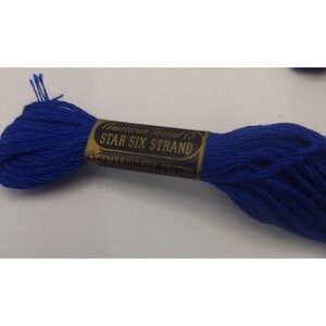 Vintage‎ American Thread Star Six Strand Embroidery Cotton 1036 Blue 37 skeins